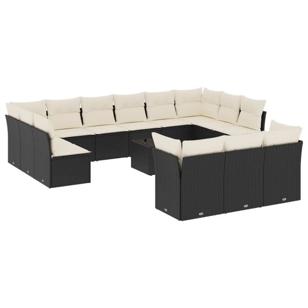 vidaXL Garden Sofa Set Black