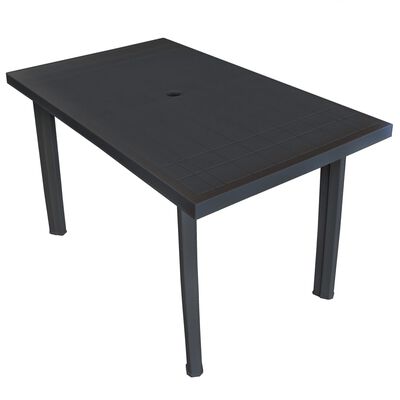 vidaXL Patio Table Anthracite 49.6"x29.9"x28.3" Plastic