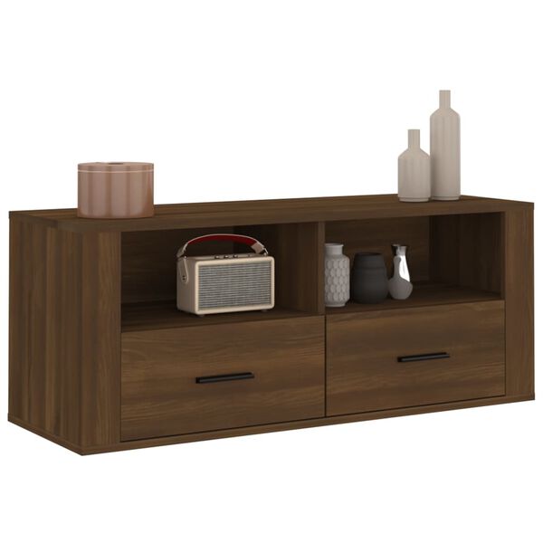 vidaXL TV Cabinet Brown Oak Engineered Wood Medium TV Cabinet
