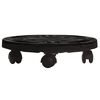 vidaXL Plant Trolley Set of 2 Black Polypropylene Diameter 11.8 in