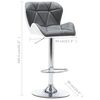 vidaXL Bar Stool Grey 17.32 x 18.90 x 41.54 in Faux Leather