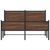 vidaXL Bed Frame Brown Oak Steel, Engineered Wood Double Bed Frame