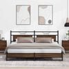 vidaXL Bed Frame Brown oak Steel, Engineered wood Double Bed Frame