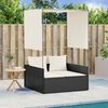 vidaXL Double Sun Lounger Black and Cream White