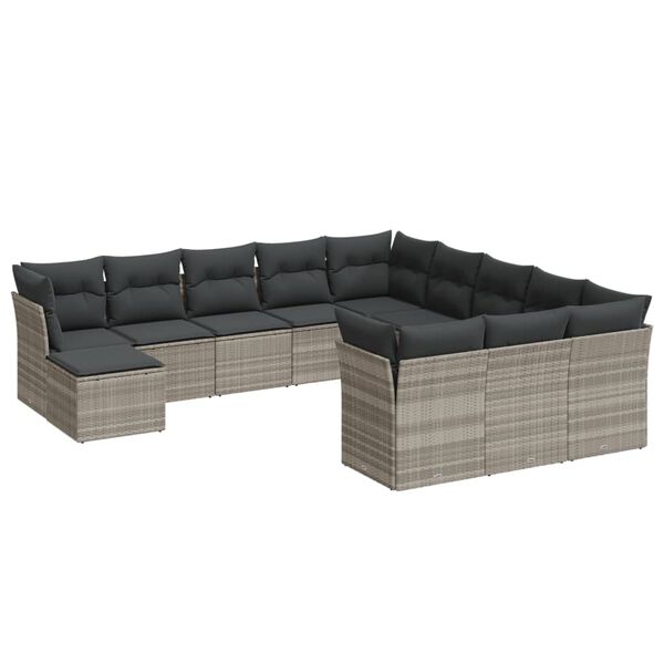 vidaXL Garden Sofa Set Light Grey, Dark Grey