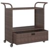 vidaXL Bar Cart with Drawer Brown 39.4"x17.7"x38.2" Poly Rattan