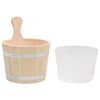 vidaXL Sauna Bucket and Ladle Set Natural wood Solid pine wood One size
