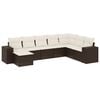 vidaXL Garden Sofa Set Brown, Cream white