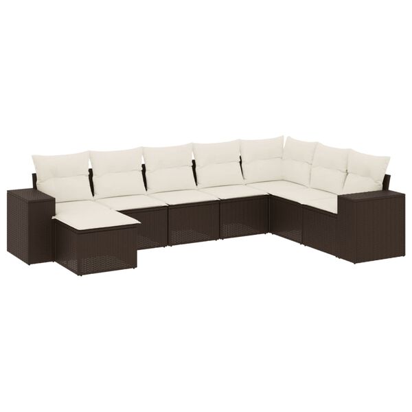 vidaXL Garden Sofa Set Brown, Cream white