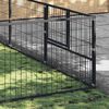 vidaXL Dog Kennel Black Steel 16 sq ft Tough Dog Kennel Rectangular