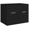 vidaXL Bathroom Furniture Set Black, White Engineered wood, ceramic, acrylic