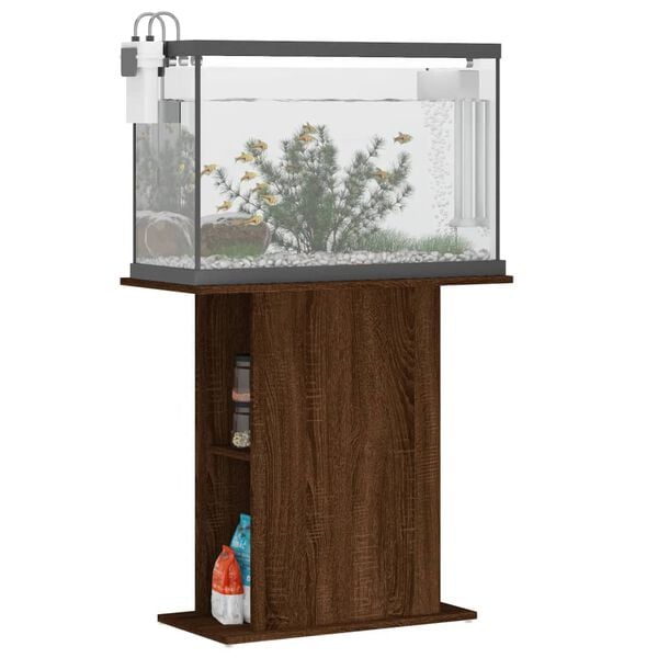 vidaXL Aquarium Stand Brown Oak Engineered Wood Medium Storage