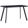 vidaXL Dining Table Black Tempered glass, steel 47.2 x 23.6 x 29.5 in