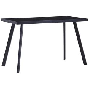 vidaXL Dining Table Black Tempered glass, steel 47.2 x 23.6 x 29.5 in