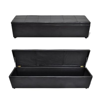 vidaXL Black Storage Bench Large Size