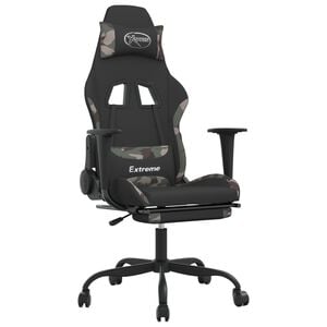 vidaXL Gaming Chair Black and camouflage Polyester, metal, plywood, plastic