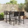 vidaXL Garden Bar Set Black Poly Rattan 5 Piece Durable Garden Bar Set