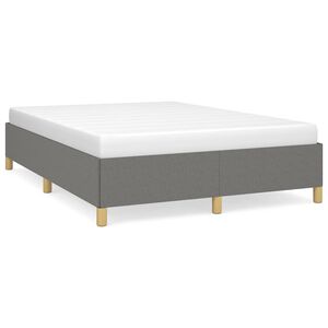 vidaXL Bed Frame Dark Gray Polyester Queen Bed Frame Rectangular