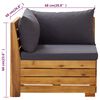 vidaXL Garden Lounge Set Dark Grey Solid Acacia wood Medium Modular