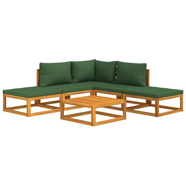 vidaXL Garden Lounge Set Green Solid acacia wood Medium Modular