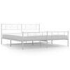 vidaXL Bed Frame White Powder-coated steel Super King Bed Frame