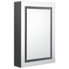 vidaXL Bathroom Cabinet Gray MDF with melamine finish, glass Medium
