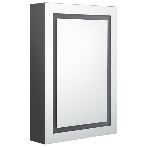 vidaXL Bathroom Cabinet Gray MDF with melamine finish, glass Medium