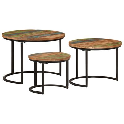vidaXL Nesting Tables 3 pcs Solid Wood Reclaimed