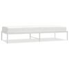vidaXL Bed Frame White Powder-Coated Steel 31.5 x 79 inches Bed Frame