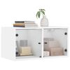 vidaXL Wall Cabinet White Engineered wood, Glass Medium Wall Cabinet