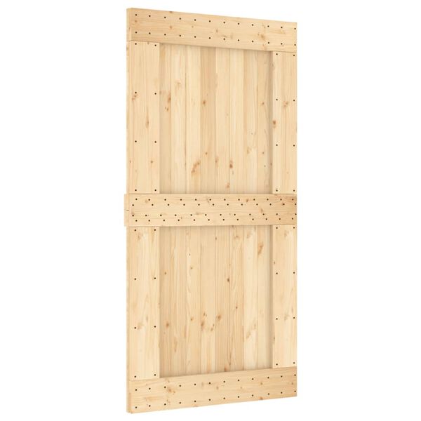 vidaXL Sliding Door with Hardware Set 39.4x82.7" Solid Wood Pine