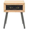 vidaXL Bedside Table Wood Brown, Black Solid Fir Wood, MDF, PU