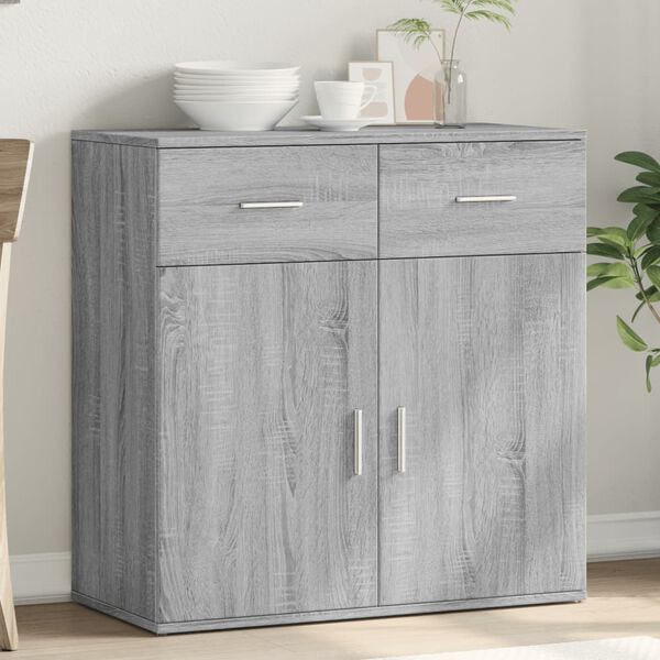 vidaXL Sideboard Gray Sonoma 31.1"x15"x31.5" Engineered Wood