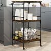 vidaXL Kitchen Trolley Smoked Oak 23.8"x19.7"x41.3" Engineered Wood