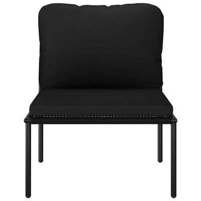 vidaXL 6 Piece Patio Lounge Set with Cushions Black PVC