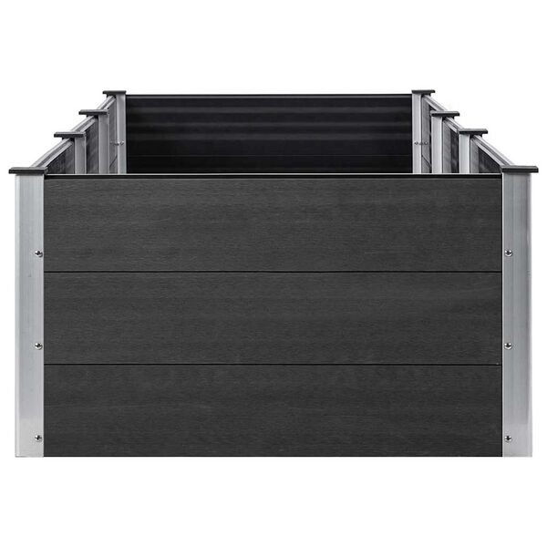 vidaXL Garden Raised Bed Grey Wood plastic composite Large Durable