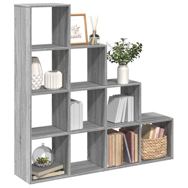 vidaXL Room Divider Bookcase Grey sonoma Engineered wood