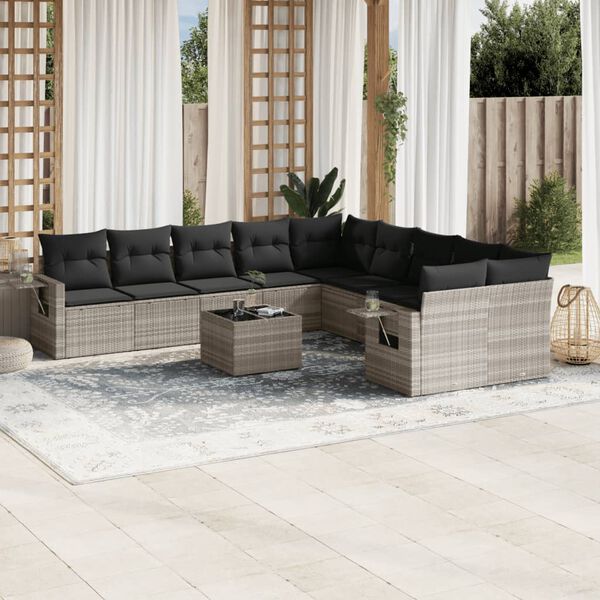 vidaXL Garden Sofa Set Light Grey, Anthracite