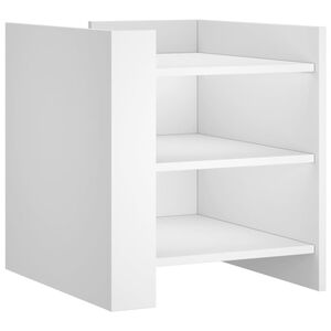 vidaXL Bedside Cabinet White Engineered wood Medium Bedside Cabinet