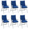 vidaXL Lowback Chair Cushion Set of 6 Royal Blue