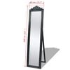 vidaXL Free-standing Mirror Black Wood, glass, engineered wood Full-length