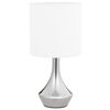 vidaXL Table Lamp Set of 2 White, Silver Metal with ED coating, Fabric