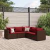 vidaXL Patio Lounge Set Brown PE rattan 5 Piece Modular