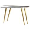 vidaXL Writing Desk Silver, Brass Mango Wood, Aluminum, Steel