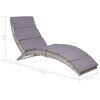 vidaXL Sun Lounger Gray and dark gray