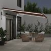 vidaXL Retractable Awning Brown and White