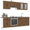 vidaXL Kitchen Cabinet Set Brown oak Engineered wood, Glass 8-piece