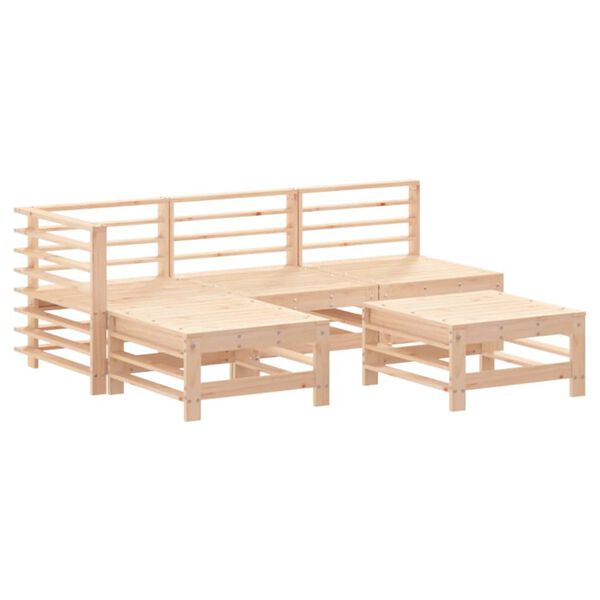 vidaXL Garden Lounge Set Beige Solid pine wood, Plywood Medium Modular