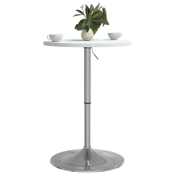 vidaXL Bar Table White Engineered wood, chrome steel 19.7 x 35.4 in