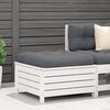 vidaXL Garden Footstool White Solid Pine Wood 24.4x25.0x12.6 in Modular